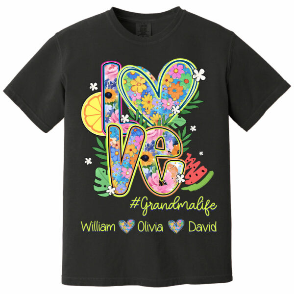 Summer Love Grandmalife - Custom Nickname & Kid Names - Personalized Shirt Gift For Grandma NA04 - Image 3