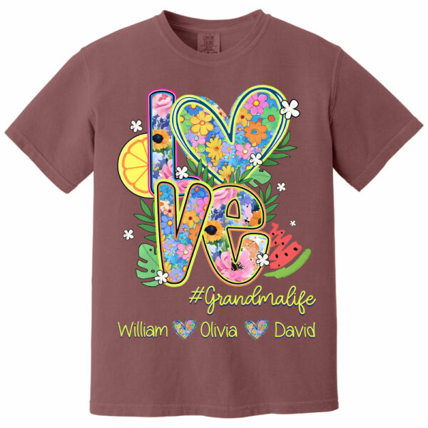 Summer Love Grandmalife - Custom Nickname & Kid Names - Personalized Shirt Gift For Grandma NA04 - Image 14