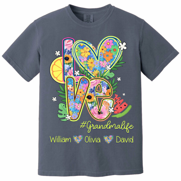Summer Love Grandmalife - Custom Nickname & Kid Names - Personalized Shirt Gift For Grandma NA04 - Image 16