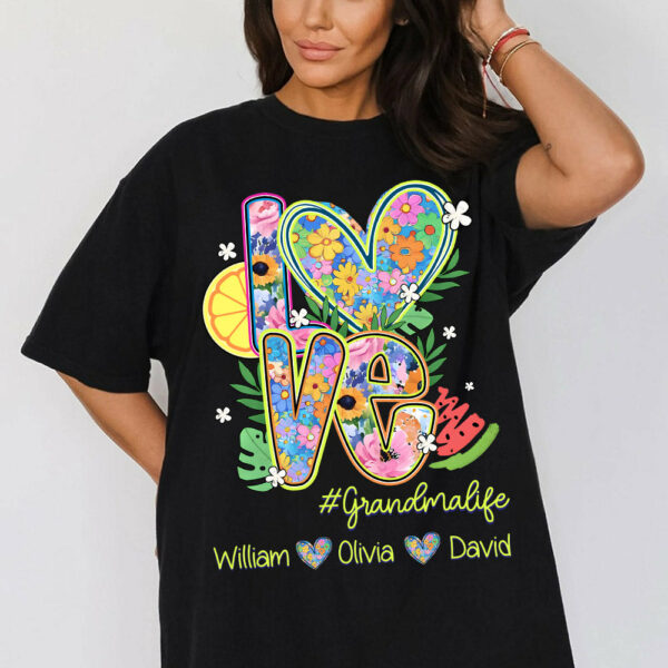 Summer Love Grandmalife - Custom Nickname & Kid Names - Personalized Shirt Gift For Grandma NA04