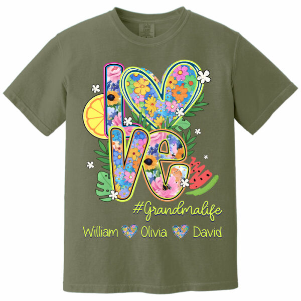 Summer Love Grandmalife - Custom Nickname & Kid Names - Personalized Shirt Gift For Grandma NA04 - Image 17