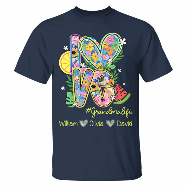 Summer Love Grandmalife - Custom Nickname & Kid Names - Personalized Shirt Gift For Grandma NA04 - Image 8