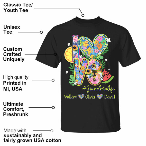 Summer Love Grandmalife - Custom Nickname & Kid Names - Personalized Shirt Gift For Grandma NA04 - Image 11