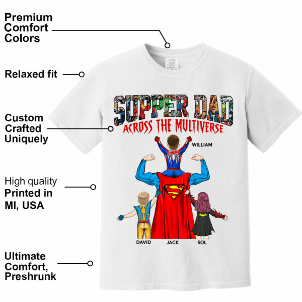 Super Dad Across The Multiverse - Father's Day 2025 Personalized Shirt Tu24 - Image 3