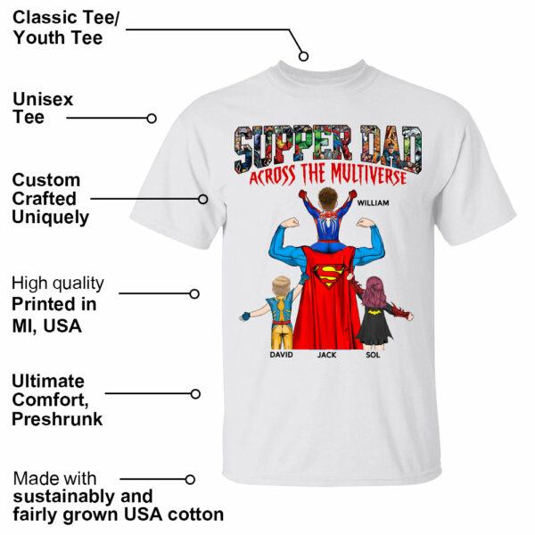 Super Dad Across The Multiverse - Father's Day 2025 Personalized Shirt Tu24 - Image 2