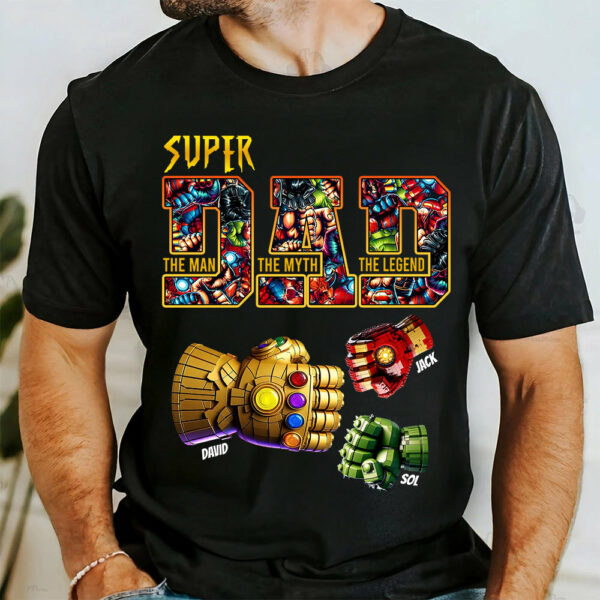 Super Dad The Man The Myth The Legend - Personalized Shirt Father's Day