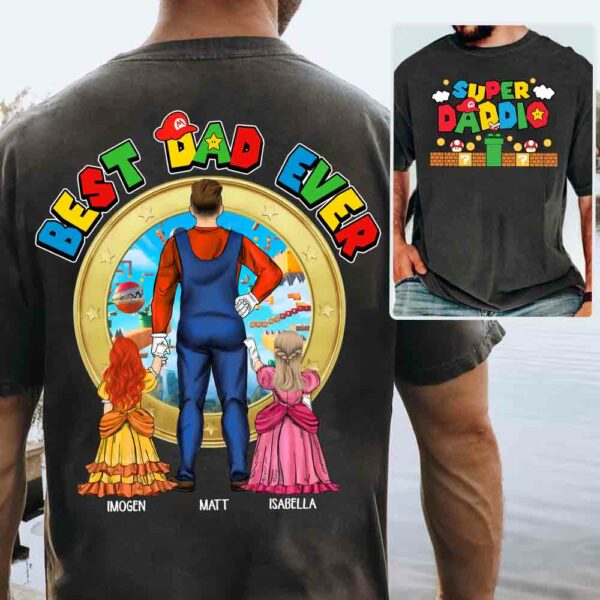 Super Daddio Best Dad Ever - Father's Day Personalized Shirt Vr2 - Image 4