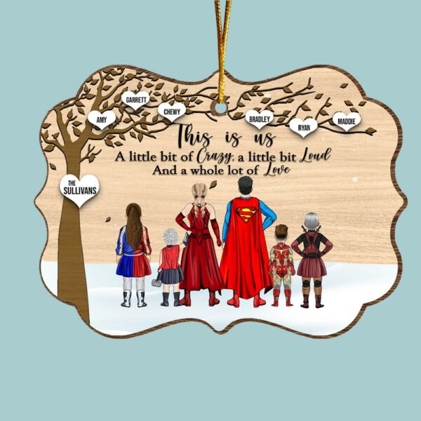 Super Family This Is Us Medallion Wooden Christmas Ornament - Image 7