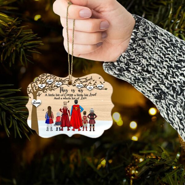 Super Family This Is Us Medallion Wooden Christmas Ornament - Image 3