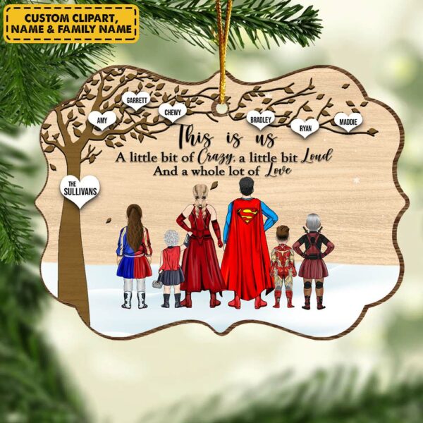 Super Family This Is Us Medallion Wooden Christmas Ornament - Image 5