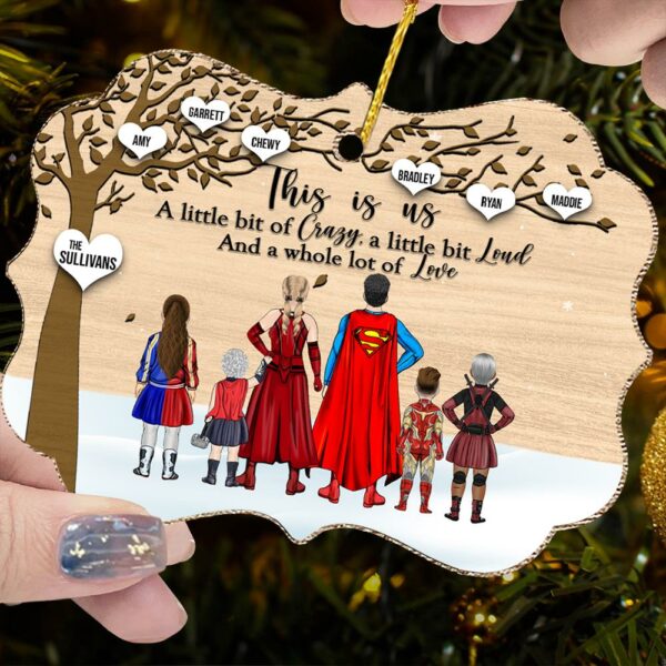 Super Family This Is Us Medallion Wooden Christmas Ornament - Image 6