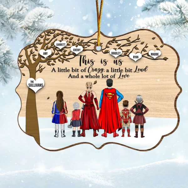 Super Family This Is Us Medallion Wooden Christmas Ornament - Image 2
