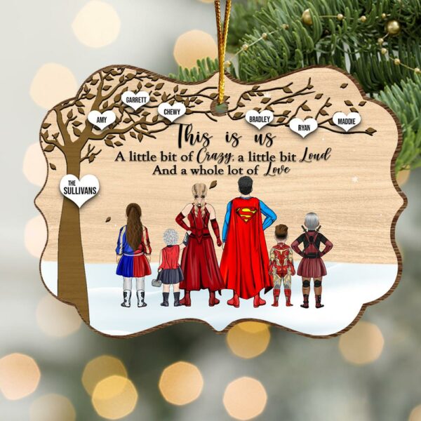 Super Family This Is Us Medallion Wooden Christmas Ornament - Image 4