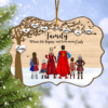 Super Family Where Life Begins and Never Ends Medallion Wooden Christmas Ornament