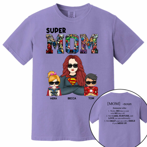 Super Mom Defined - Personalized Shirt For Mom - Image 9