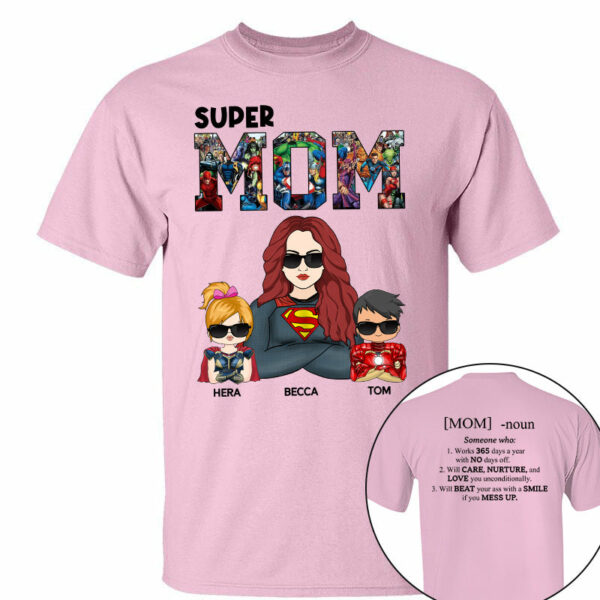 Super Mom Defined - Personalized Shirt For Mom - Image 5