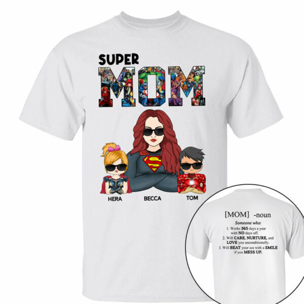Super Mom Defined - Personalized Shirt For Mom - Image 3