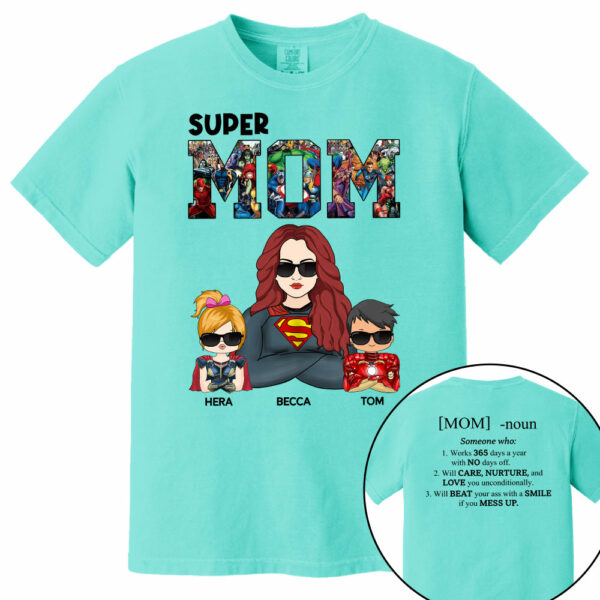 Super Mom Defined - Personalized Shirt For Mom - Image 11