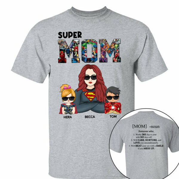 Super Mom Defined - Personalized Shirt For Mom - Image 4