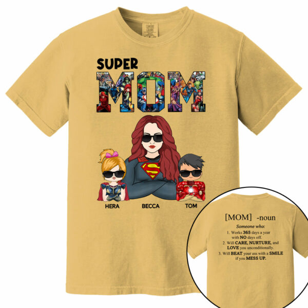 Super Mom Defined - Personalized Shirt For Mom - Image 8