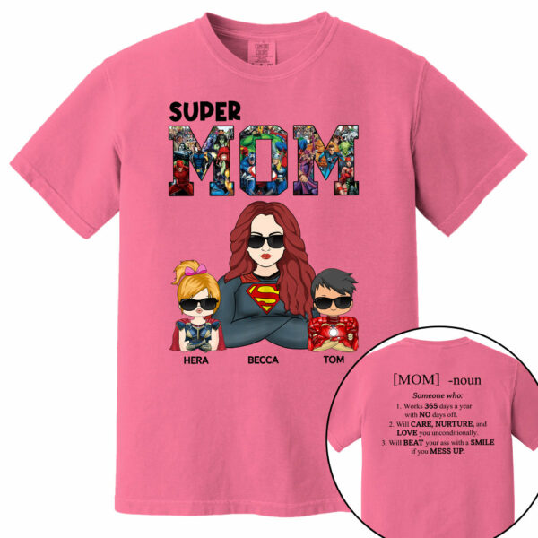 Super Mom Defined - Personalized Shirt For Mom - Image 13