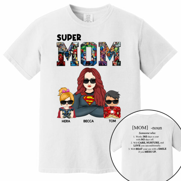 Super Mom Defined - Personalized Shirt For Mom - Image 2