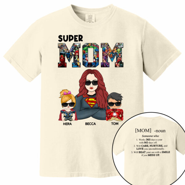 Super Mom Defined - Personalized Shirt For Mom - Image 7