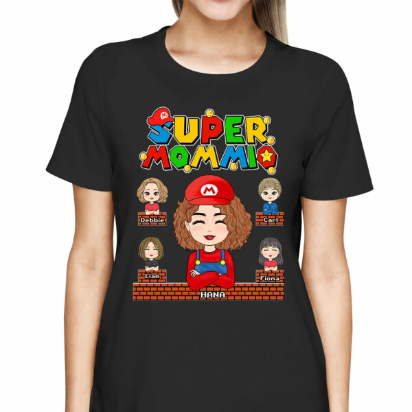 Super Mommio - Personalized Funny Shirt For Mom Aunt Grandma Custom Nickname With Kids - Image 2