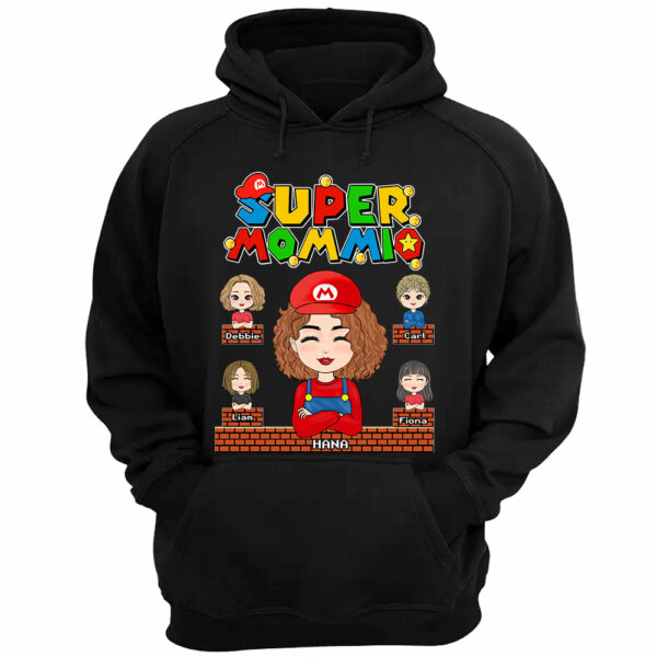Super Mommio - Personalized Funny Shirt For Mom Aunt Grandma Custom Nickname With Kids - Image 4