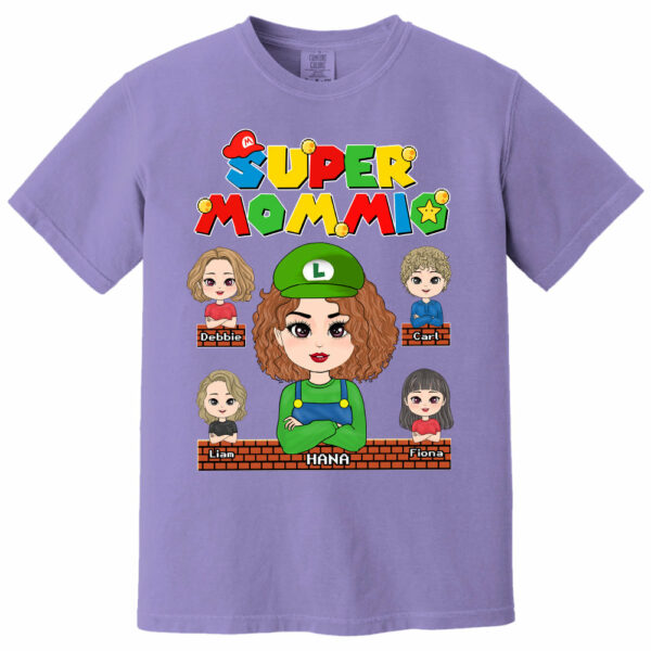Super Mommio - Personalized Funny Shirt For Mom Grandma Aunt Custom Nickname and Kids - Image 14