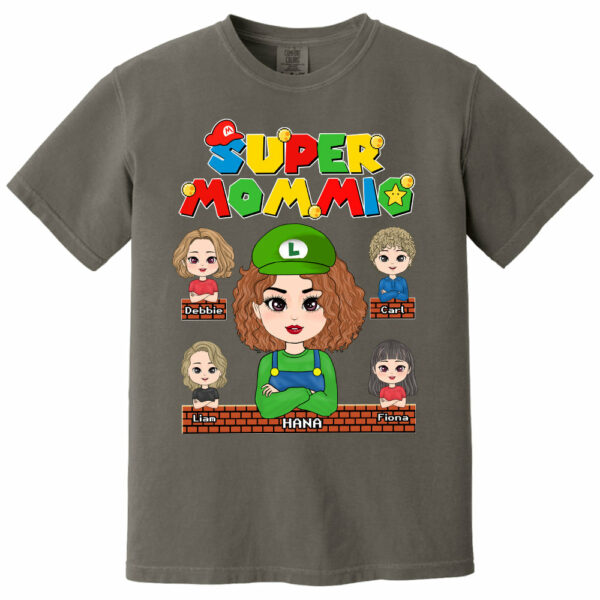Super Mommio - Personalized Funny Shirt For Mom Grandma Aunt Custom Nickname and Kids - Image 9