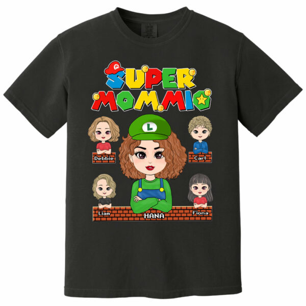Super Mommio - Personalized Funny Shirt For Mom Grandma Aunt Custom Nickname and Kids - Image 8