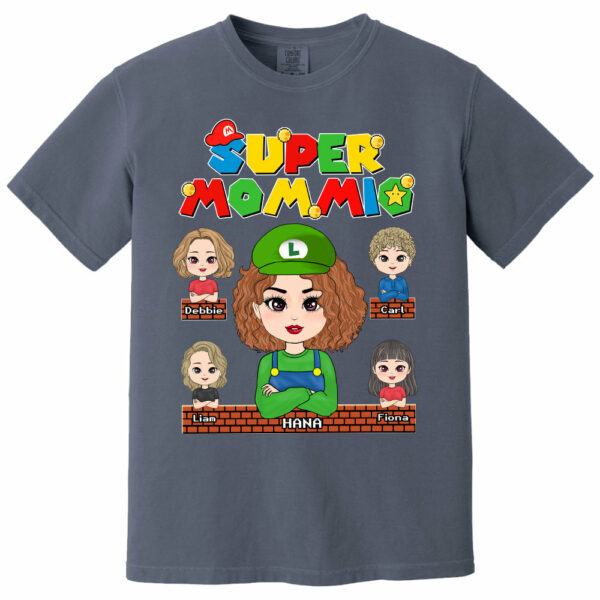 Super Mommio - Personalized Funny Shirt For Mom Grandma Aunt Custom Nickname and Kids - Image 13