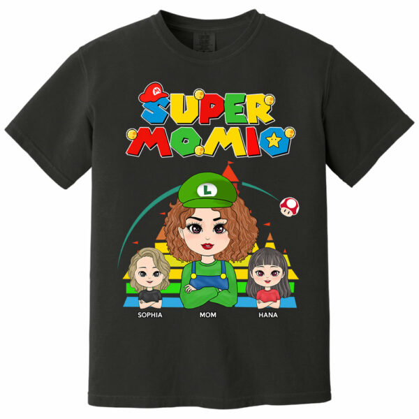 Super Mommio - Personalized Funny Shirt For Mom Grandma Aunt Custom Nickname and Kids Vr2 - Image 8