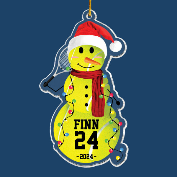 Tennis Snowman - Gifts For Players, Team, Boys - Personalized Acrylic Ornament - Image 5