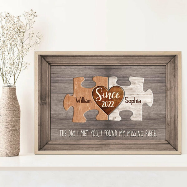 Thank You For Being Such An Important Piece Personalized Canvas Gift For Couple - Image 9