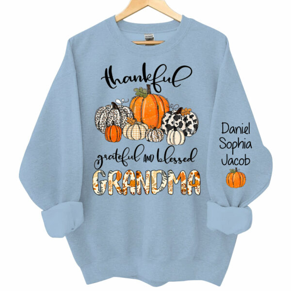 Thankful Grateful Blessed Grandma Personalized Sweatshirt - Image 6
