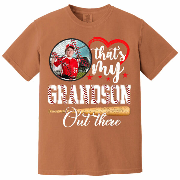That's My Grandson Out There - Custom Upload Photo Baseball Shirt - Image 12