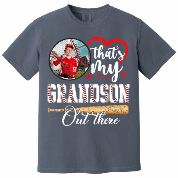 That's My Grandson Out There - Custom Upload Photo Baseball Shirt - Image 11