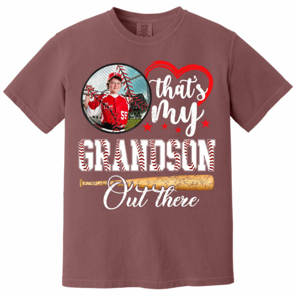 That's My Grandson Out There - Custom Upload Photo Baseball Shirt - Image 10