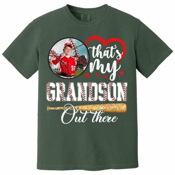 That's My Grandson Out There - Custom Upload Photo Baseball Shirt - Image 13