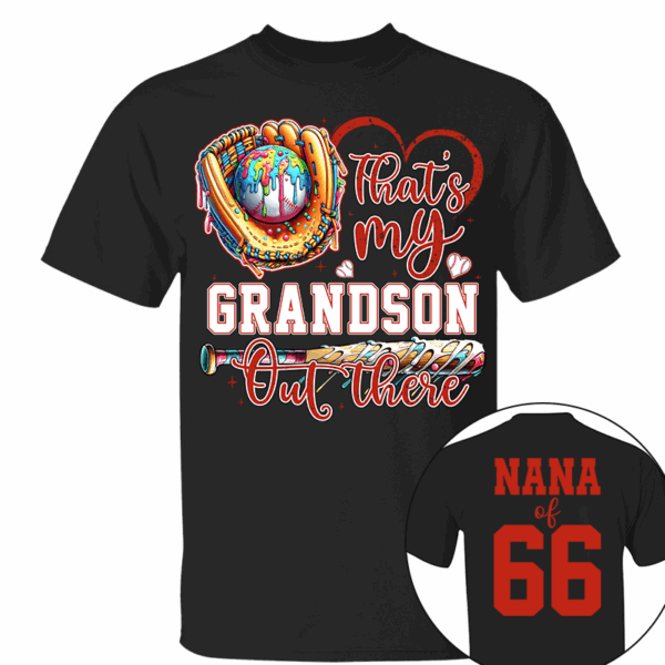 That's My Grandson Out There - Personalized Baseball Shirt, Gift for Baseball Lover A2110 - Image 5