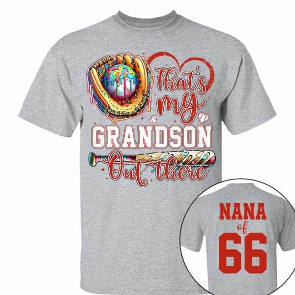 That's My Grandson Out There - Personalized Baseball Shirt, Gift for Baseball Lover A2110 - Image 3