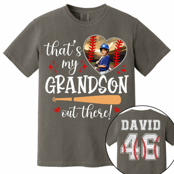That's My Grandson Out There, Custom Photo Baseball Shirt, Gift For Baseball Lover, A2110 - Image 10