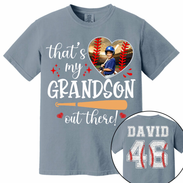 That's My Grandson Out There, Custom Photo Baseball Shirt, Gift For Baseball Lover, A2110 - Image 12