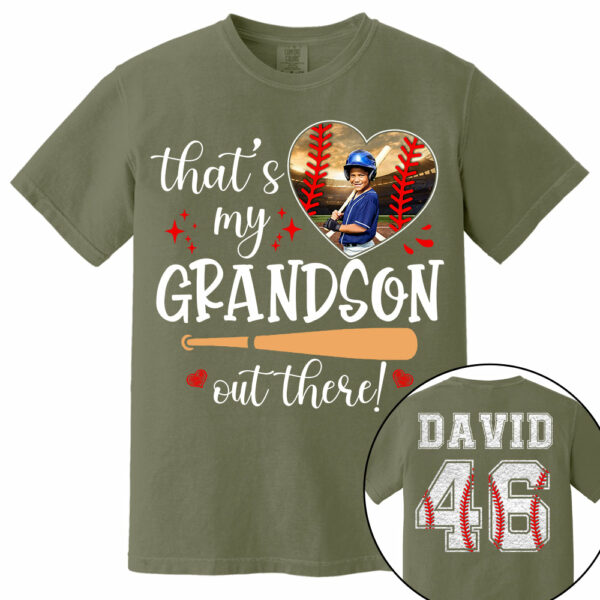 That's My Grandson Out There, Custom Photo Baseball Shirt, Gift For Baseball Lover, A2110 - Image 11