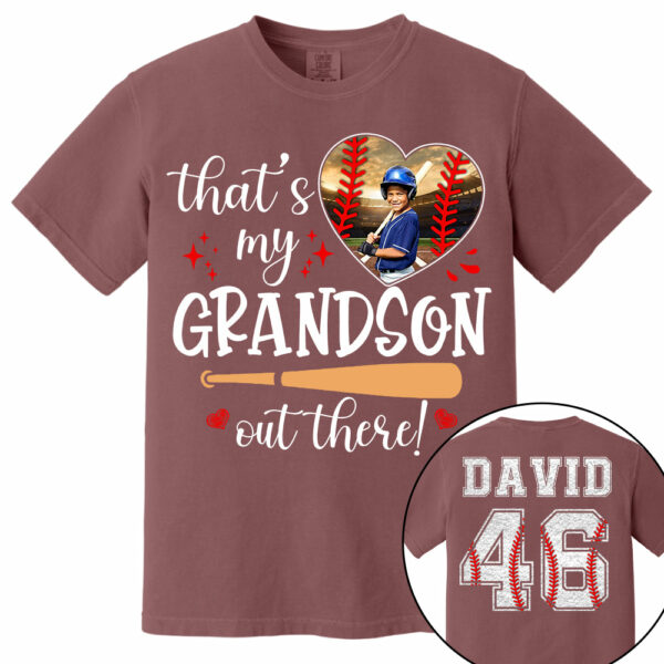 That's My Grandson Out There, Custom Photo Baseball Shirt, Gift For Baseball Lover, A2110 - Image 13