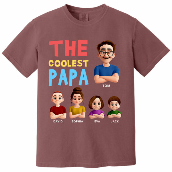 The Coolest Papa - Personalized Funny Shirt For Dad Grandpa NA04 - Image 9