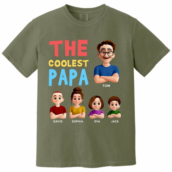 The Coolest Papa - Personalized Funny Shirt For Dad Grandpa NA04 - Image 14