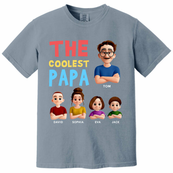 The Coolest Papa - Personalized Funny Shirt For Dad Grandpa NA04 - Image 11